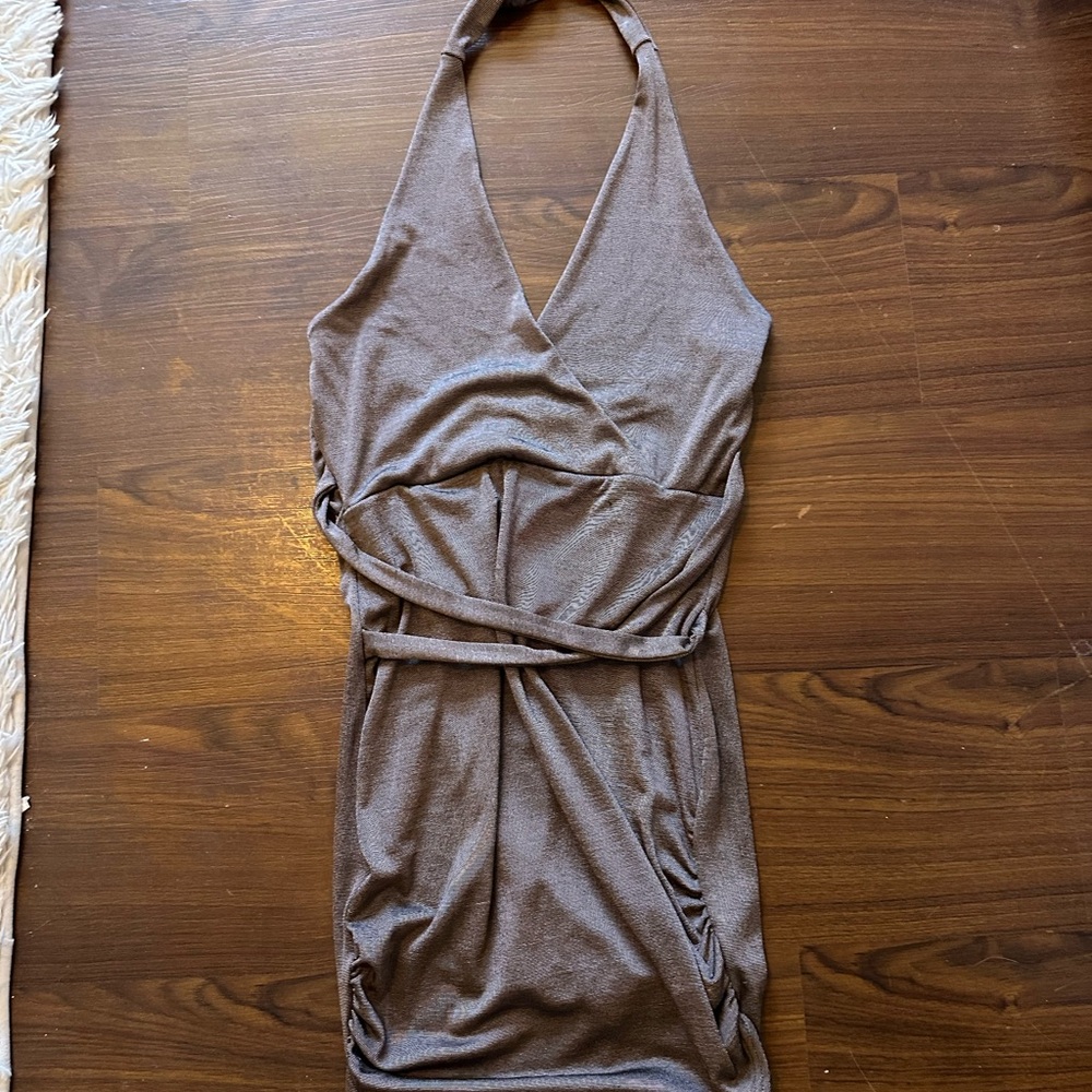 Misguided Brown Shimmery Dress Size 8